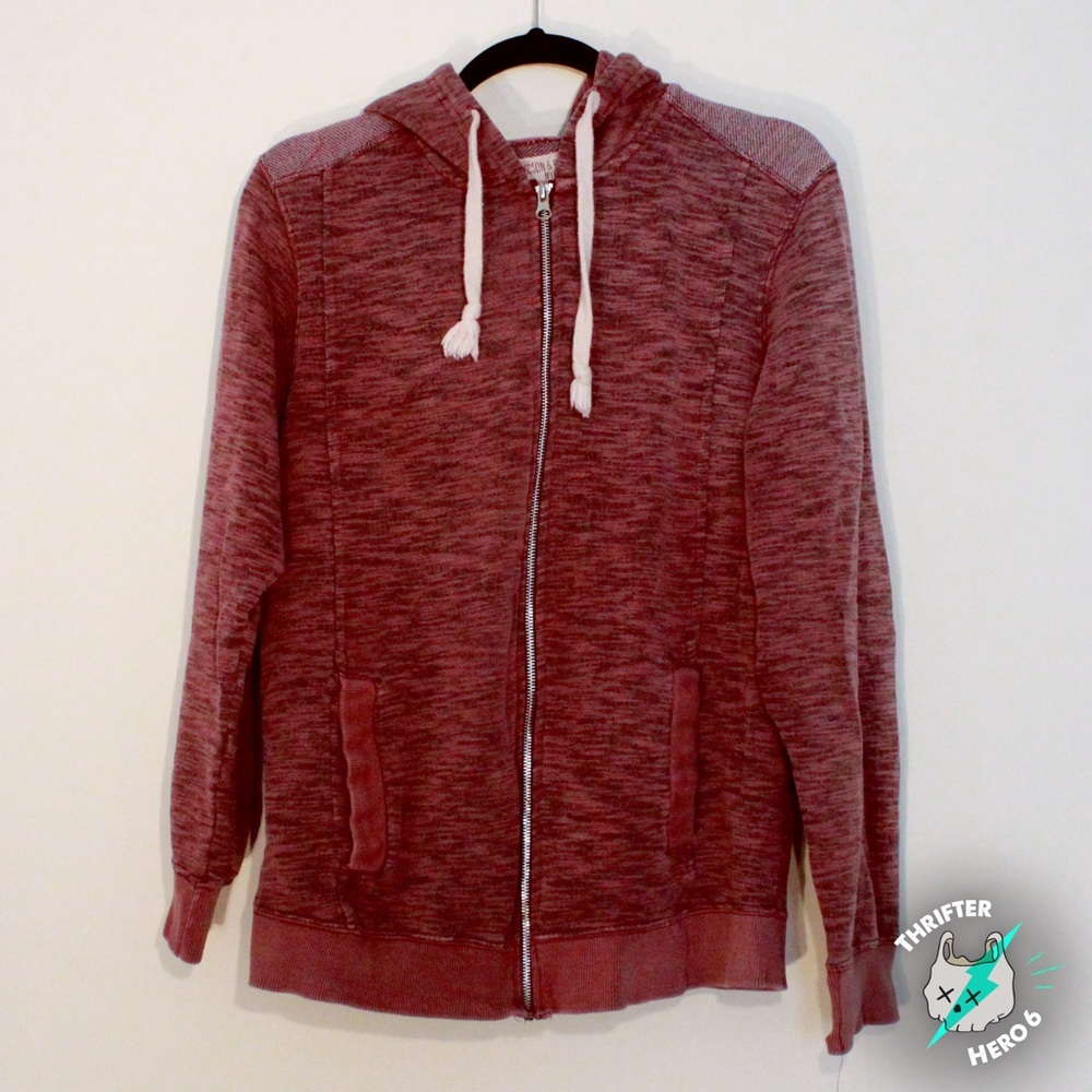 Hudson and Barrow maroon hoodie with elbow patches